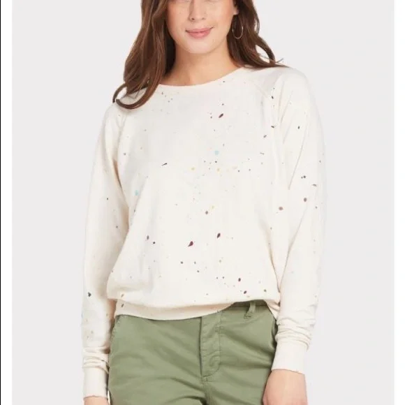 トップス Splatter Print Crewneck Sweatshirt Mostly Heard Rarely Seen Distressed paint-splatter